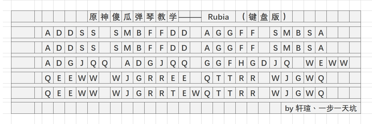 原神Rubia怎么弹？Rubia琴谱分享