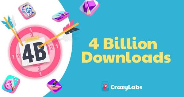 CrazyLabs游戏加速超休闲游戏全球扩张步伐！！现已下载量突破40亿！！