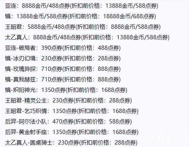 云中君重做回归《王者荣耀》六款新皮随之上线，妲己皮肤超好看