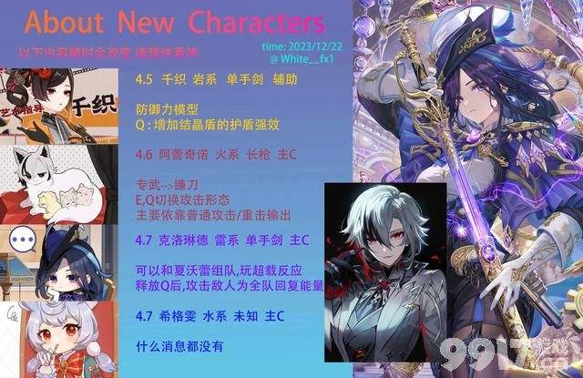 《原神》4.4卡池敲定,活动人员名单曝光,那维水神登场!